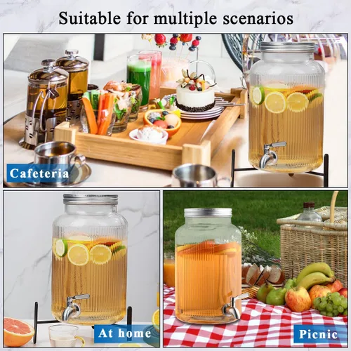 Vista 9 de Evanda Dispensador de bebidas para fiestas, dispensador de bebidas de 1.45 galones para varias fiestas y eventos sociales con grifos de acero
