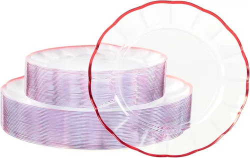 Vista 18 de supernal 60 piezas Platos de Cumpleaños Negros y Dorados Platos de Plástico para Fiestas y Platos Desechables Elegantes Platos Festoneados