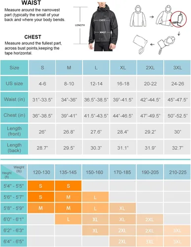 Vista 6 de BALEAF Chaqueta impermeable de ciclismo para hombre, ligera, para correr, golf, con bolsillos plegables