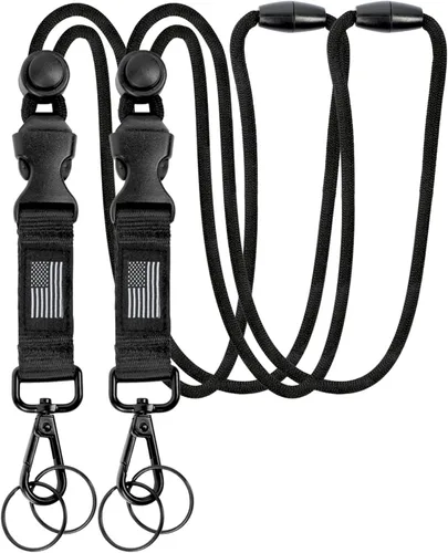 Vista 8 de DAYGOS Paquete de 2 cordones resistentes resistentes de 20 pulgadas con hebilla desmontable, llavero ajustable para llaves, soporte para tarjetas