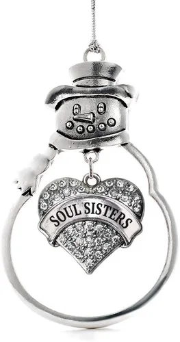 Vista 127 de Colgante de plata con diseño de Detroit con forma de corazón y muñeco de nieve con circonitas cúbicas