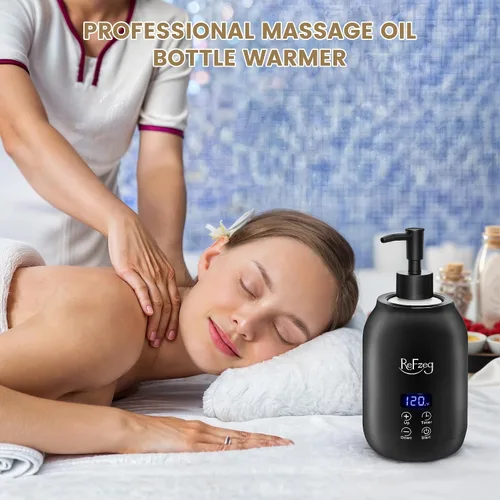 Vista 6 de Calentador de aceite de masaje, calentador digital profesional de loción eléctrica para spa, calentador de aceite portátil, crema calentada