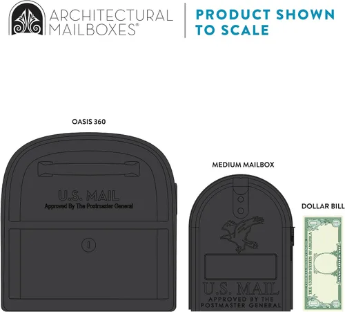 Vista 8 de Architectural Mailboxes 6300B-10 Oasis 360 Buzón de paquete con bloqueo, extragrande, negro, 6300B-10 Galvanized steel build with a secure steel