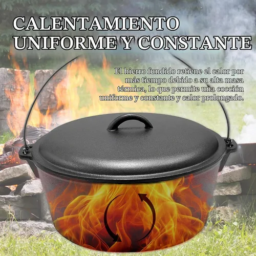 Vista 3 de Cuisiland Horno holandés de hierro fundido de 12 cuartos de galón con tapa