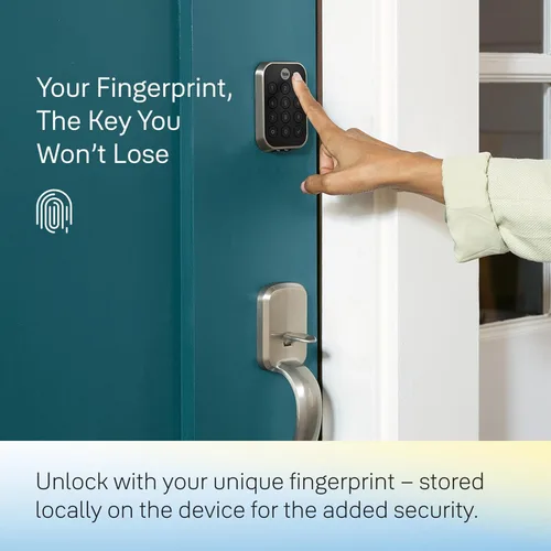 Vista 3 de Yale Assure Lock 2 Touch - Cerrojo inteligente de huellas dactilares, gamuza negra Wi-Fi (paquete de 2)