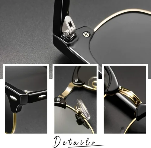 Vista 5 de Joopin Vintage Sunglasses Half Frame Sun Glasses Polarized UV Protection Browline Shades for Women Men