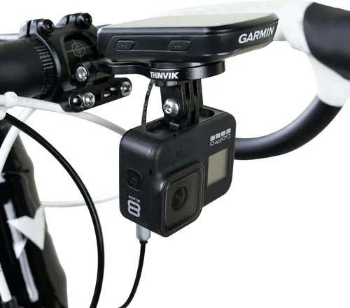 Vista 6 de Thinvik Montaje extendido exterior y soporte para computadora de bicicleta para Garmin Wahoo Bryton Series, montaje combinado de ángulo ajustable