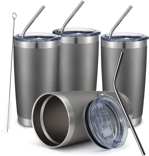 Vista 34 de COMOOO Vaso Térmico de 20 onzas al por Mayor con Aislamiento al Vacío de Doble Pared, Taza de Viaje de Acero Inoxidable con Tapa y Pajita