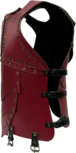 Vista 5 de Armadura medieval para el pecho para hombre, disfraz de caballero de caballero, armadura de cuero vikingo, LARP, Halloween, fiesta de cosplay