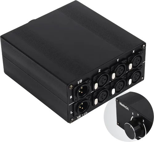 Vista 9 de Pro XLR Pasivo A/B Switch Box Diseño de operación reversible Convertidor de audio equilibrado de 2 canales HiFi Selector de audio estéreo sin