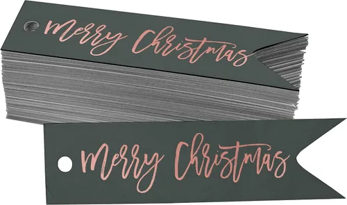 Vista 61 de Etiquetas colgantes con texto en inglés «Merry Christmas» para botellas de papel de aluminio, paquete de 50 unidades Aqua Blue