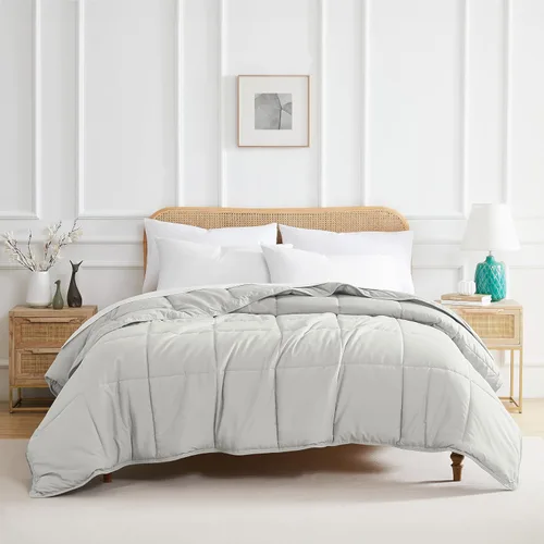 Vista 15 de Edredón ligero Southshore Fine Linens Vilano Springs, Microfibra, Gris Acero, Full/ Queen