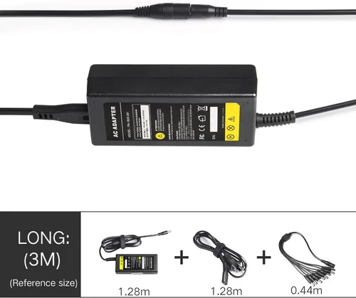 Vista 6 de Fancy Buying Adaptador de corriente para cámara de seguridad, 12 V, 5 A, 100 V-240 V CA a CC, cable divisor de alimentación de 8 vías, certificado