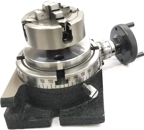 Vista 4 de AnNafi® Mesa rotatoria regular de 4" pulgadas (3.937 in) con 4 ranuras para fresadoras