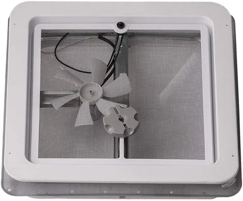 Vista 4 de HENG'S INDUSTRIES 71112A-C RV 12V Powered 14" Ventilación de techo con tapa de cuña blanca