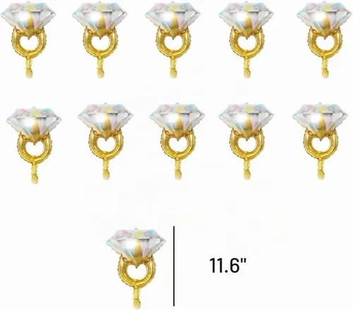 Vista 2 de 10 piezas de mini anillo de diamantes para compromiso, aniversario y suministros de boda