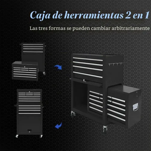 Vista 6 de Caja de herramientas con ruedas de 13 cajones, caja de herramientas grande con ruedas, armarios de herramientas con cajones, caja de herramientas