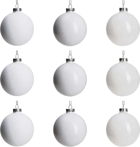 Vista 27 de DN DECONATION Adornos de Navidad de cristal negro, bolas de Navidad colgantes de 3.15 pulgadas para decoración del árbol de Navidad, juego de 9