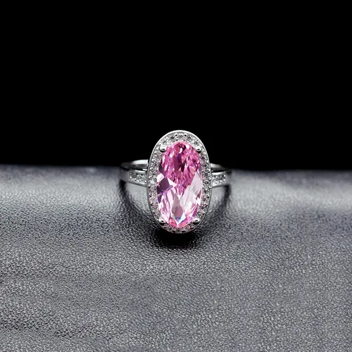 Vista 3 de Uloveido Juego de collar con colgante de gota de cristal de forma ovalada aretes y anillos joyería de boda para novias cumpleaños aniversario T482