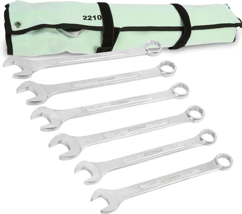 Vista 12 de OEMTOOLS 22101 Juego de llaves combinadas SAE Jumbo de 5 piezas, juego de llaves combinadas grandes, tamaños SAE Box End Metric Wrench Set, 15°