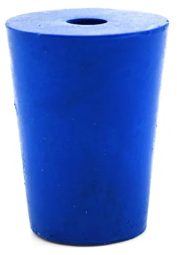Vista 2 de EISCO Paquete de 10 tapones de neopreno, 1 agujero – ASTM – Tamaño: #0.039-0.551 in fondo, 0.748 in superior, 0.984 in longitud – Adecuado para su