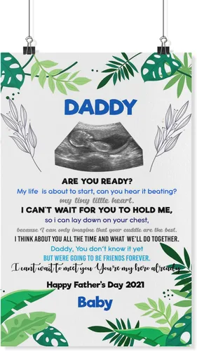 Vista 3 de Marco de fotos personalizado para el primer día del padre, foto de ultrasonido personalizado, póster de bebé, decoración de pared para papá por