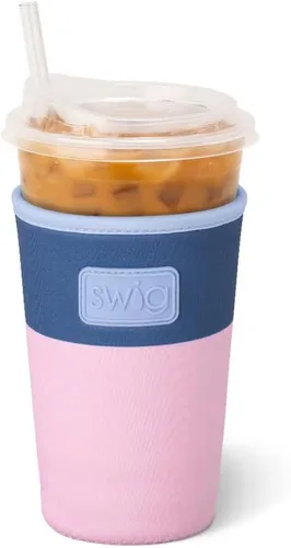 Vista 5 de Swig Life Coolie - Funda aislante para taza helada mediana de 22 onzas con asa, funda aislante de neopreno que mantiene las bebidas frías