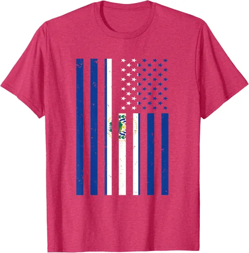 Vista 23 de El Salvador Shirt - El Salvador USA America Flag Men Women T-Shirt