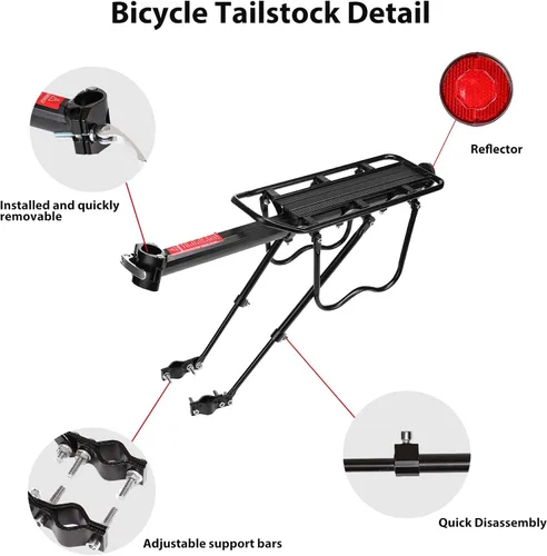 Vista 3 de Portabicicletas trasero Portabicicletas de carga, Portabicicletas universales, Soporte de equipo de ciclismo ajustable Footstock Soporte