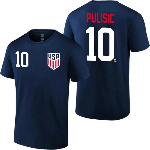 Vista 9 de Icon Sports Offical Licensed U.S. Soccer Federation USMNT Player Name and Number T-Shirt Gio Reyna Armada Escudo