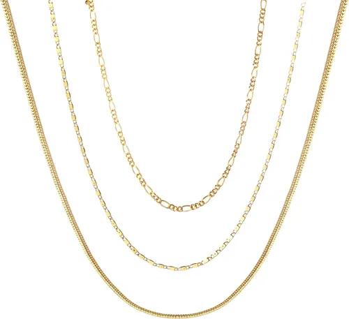 Vista 5 de wgoud Gold Necklace for Women Waterproof,14K Real Gold Plated Herringbone Choker Necklace for Women Trendy, Dainty Gold Chain Necklaces Stack,Simple