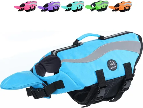 Vista 16 de EMUST Chalecos salvavidas ajustables para perros pequeños con flotabilidad mejorada, chaleco de natación pequeño con asa de rescate duradera