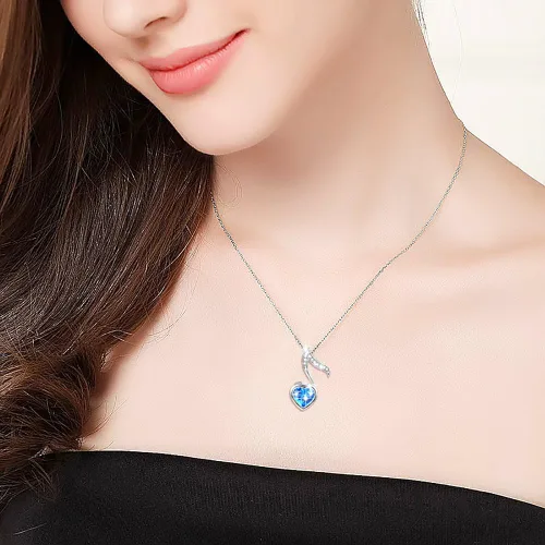Vista 5 de (Dije para collar de nota musical) De plata de ley 925 para mujeres y niñas, 18.0in