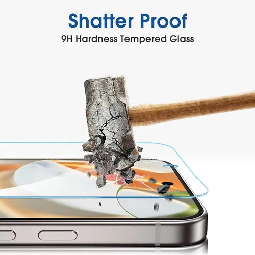 Vista 4 de amFilm Auto-Alineación OneTouch para Google Pixel 9 Pro/Pixel 9 [6.3''] Protector de Pantalla, Instalación de 30 segundos, Sin Burbujas, Compatible