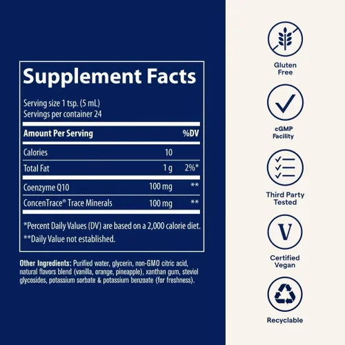 Vista 5 de Trace Minerals CoQ10 - Suplemento de salud celular para apoyo de vitalidad - Salud cardiovascular y apoyo inmunológico - Ingredientes naturales