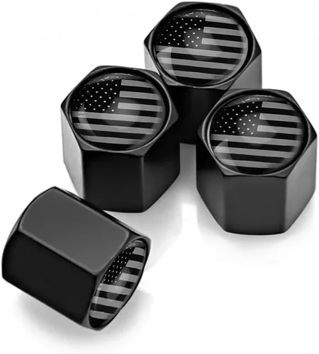 Vista 12 de 4 tapas de vástago de válvula de neumático con bandera estadounidense para automóvil, cubiertas de vástago de válvula de goma herméticas antióxido
