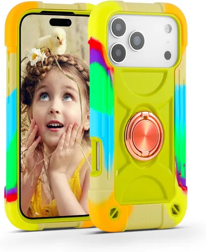 Vista 25 de MARKILL Funda compatible con iPhone Air de 6.5 pulgadas 2025 con soporte de anillo giratorio de 360 grados, protección contra caídas de grado