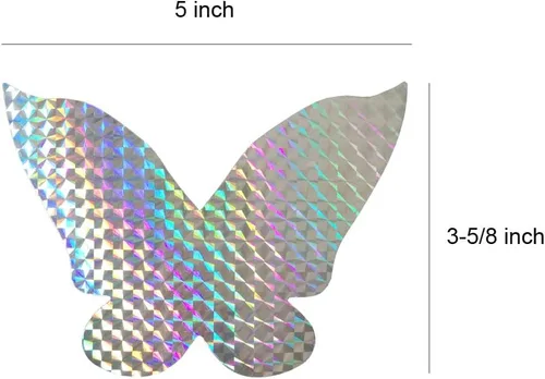 Vista 2 de Adhesivos anticolisión para ventanas para golpes de pájaros, mariposa, 16 piezas Calcomanías de ventana de cristal, evita que las aves golpeen
