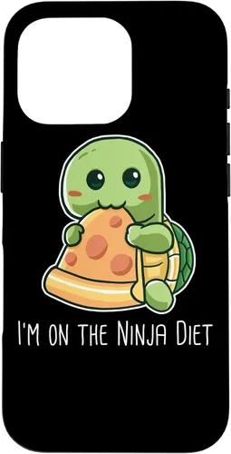 Vista 19 de Funda para iPhone 11 Pro Max I'm On The Ninja Diet Divertida Tortuga Comiendo Pizza Nerd Geek