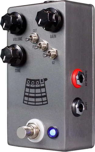 Vista 4 de JHS The Kilt V2 Overdrive y Fuzz Pedal de efectos de guitarra y pedal remoto rojo