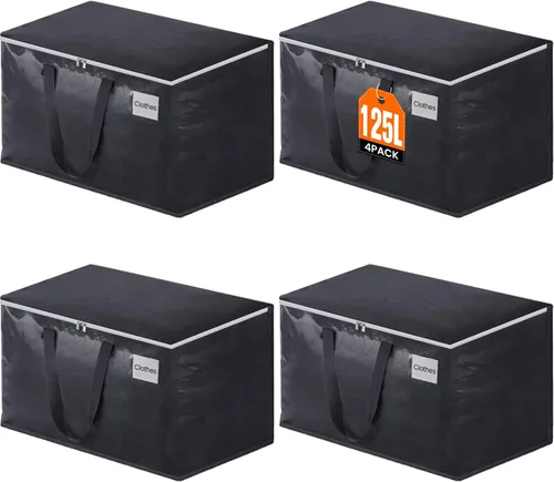 Vista 13 de Fabspace Bolsas de mudanza resistentes con cremalleras fuertes y asas, suministros de mudanza plegables, bolsas de almacenamiento para embalaje
