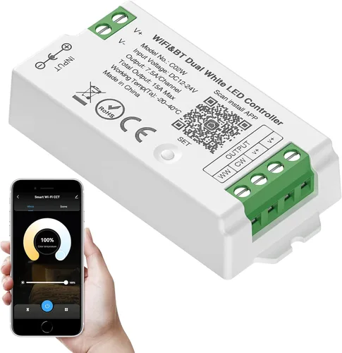 Vista 7 de SEZO WB5 5 en 1 Tuya WiFi 2.4GHz PWM LED controlador para atenuación RGB RGBCCT RGBW LED tira compatible con Alexa/Google Home/Tuya Smart Life APP