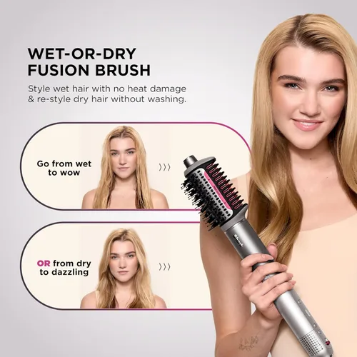 Vista 3 de Secador de pelo Shark FlexFusion con cepillo de pelo Fusion, difusor, estilizador de aire cerámico con rizadores auto-envolventes, placas