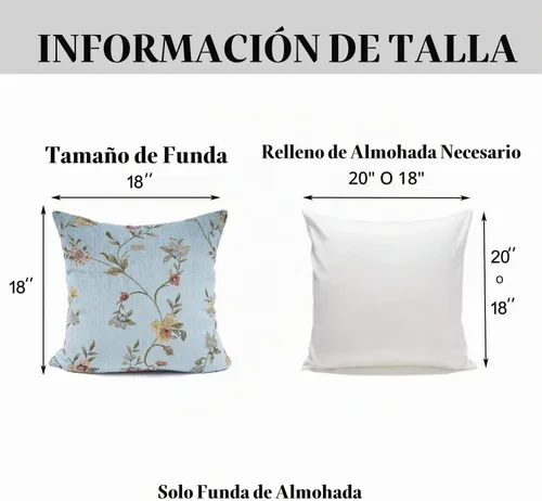 Vista 6 de Fundas de almohada YOUR SMILE con diseño cuadrado y floral, 18 x 18 pulgadas