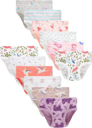 Vista 20 de Family Feeling Ropa interior para niña pequeña, bragas para niños grandes, ropa interior suave, 100% algodón 6 paquete-31yu