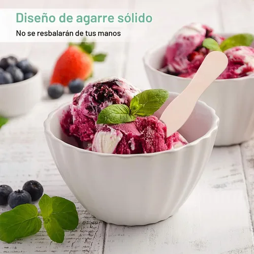 Vista 9 de Cucharas de madera para helado, 500 piezas de cubiertos desechables de 3 pulgadas, palitos de paleta de muestra de degustación, abedul natural