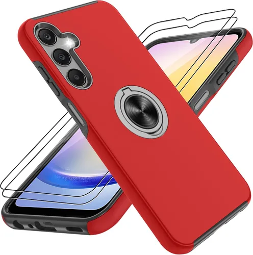 Vista 42 de Gritup Funda para Pixel 6A con protector de pantalla HD, soporte de anillo magnético 360 para Google Pixel 6A, color negro