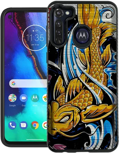 Vista 18 de CasesOnDeck Funda de agarre compatible con [Motorola Moto G Stylus (2020) [Brushed Armor] - Funda delgada y resistente, color negro mate (astronauta)