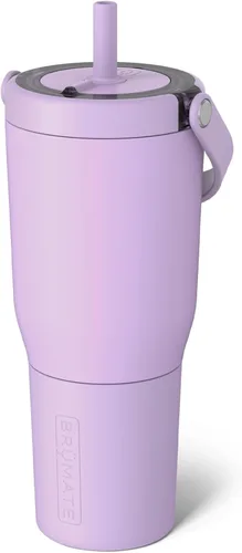 Vista 52 de BrüMate Resa - Vaso de viaje 100% a prueba de fugas de 25 onzas con asa y pajilla, popote SoftSip flexible, funda de silicona para mayor