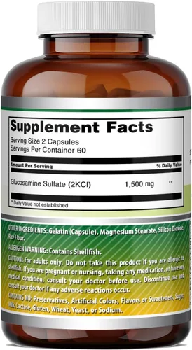 Vista 5 de Amazing Formulas Suplemento de sulfato de glucosamina 1500 mg por porción 120 cápsulas Sin OMG Sin gluten Fabricado en Estados Unidos